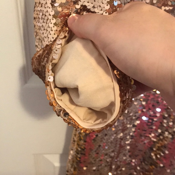 Rose gold sequin dress from Lulus- Medium - Picture 4 of 4